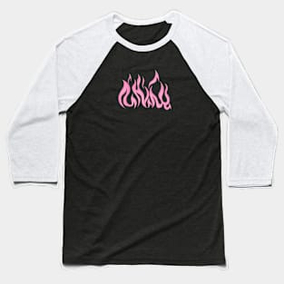 Pink Fire Baseball T-Shirt